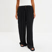 Pantalon large fluide noir femme