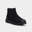 Boots effet pliss&eacute; noir femme