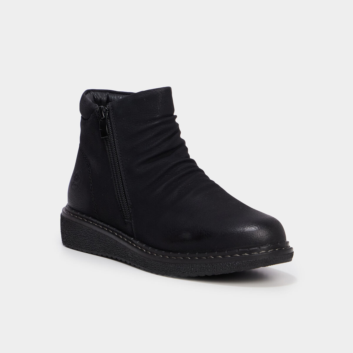 Boots effet pliss&eacute; noir femme