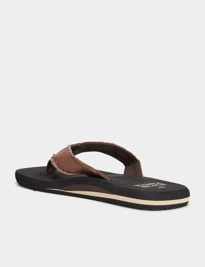 Tongs marron homme