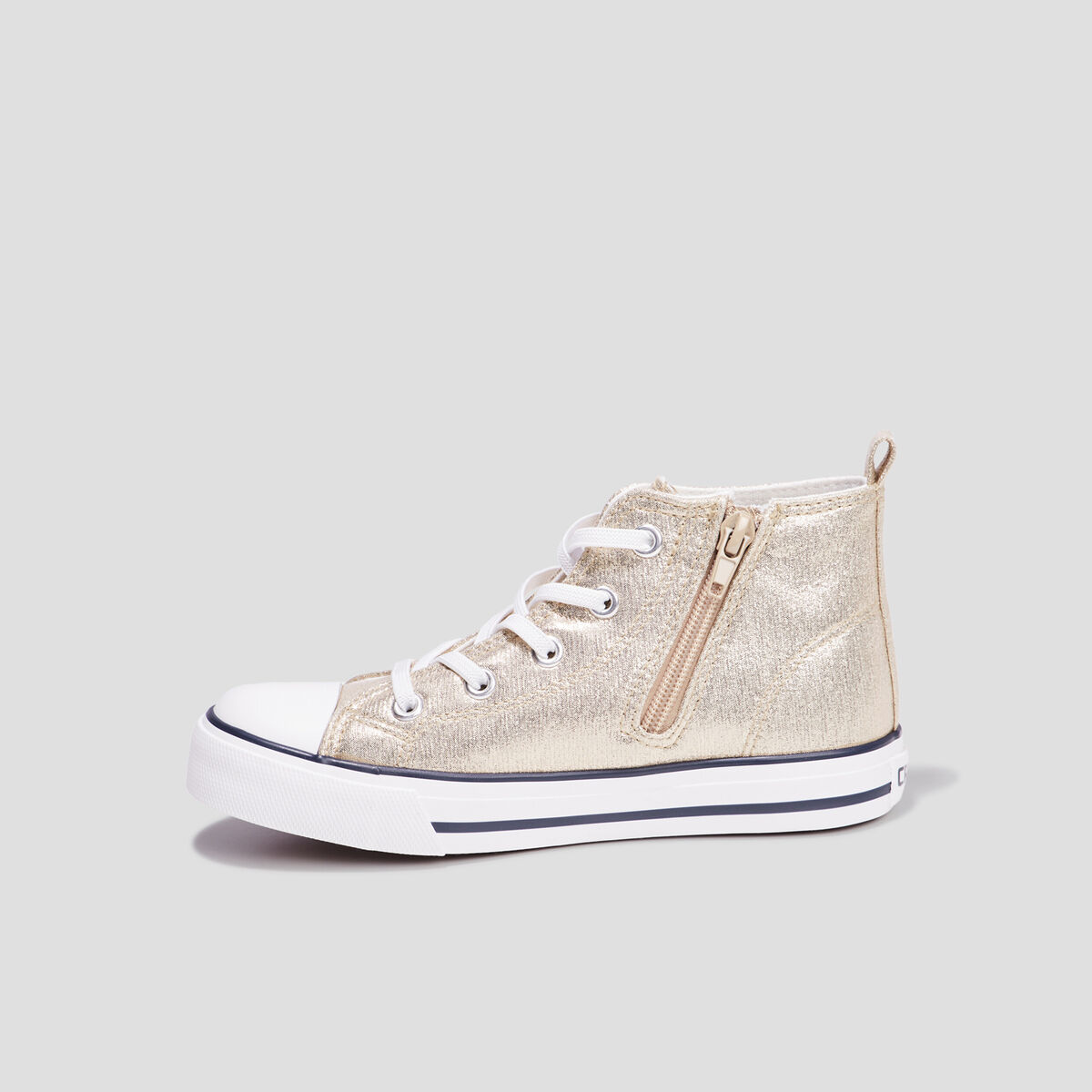 Tennis montantes en toile Creeks jaune or fille