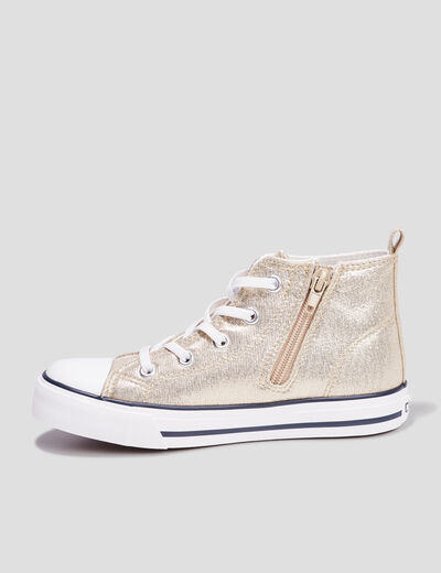 Tennis montantes en toile Creeks jaune or fille