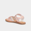 Sandales à scratchs en cuir Kickers rose fille