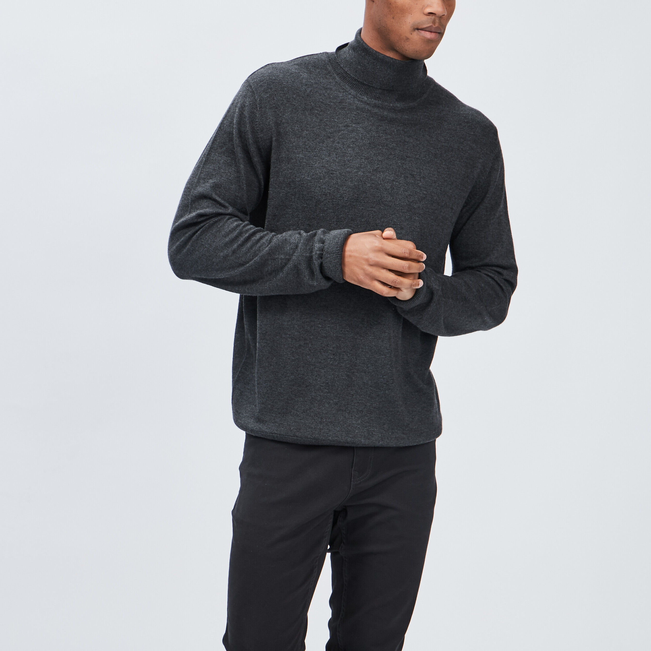 Pull avec col roulé gris foncé homme LH