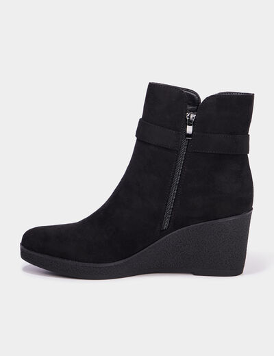 Boots compensées noir femme