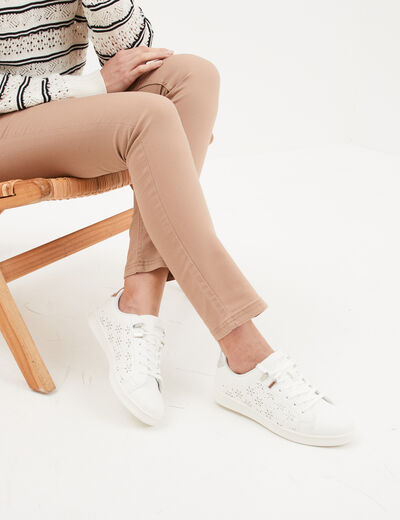 Baskets perfor&eacute;es Creeks blanc femme
