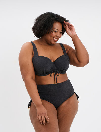Bas de maillot de bain noir femme grande taille