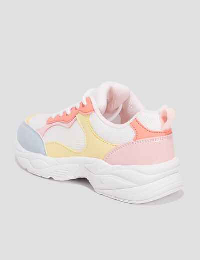 Baskets running à lacets Liberto jaune pastel fille