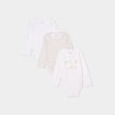 Lot 3 bodies US manches longues coton blanc b&eacute;b&eacute;