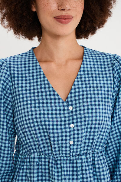 Blouse manches 3/4 bouffantes blanc femme