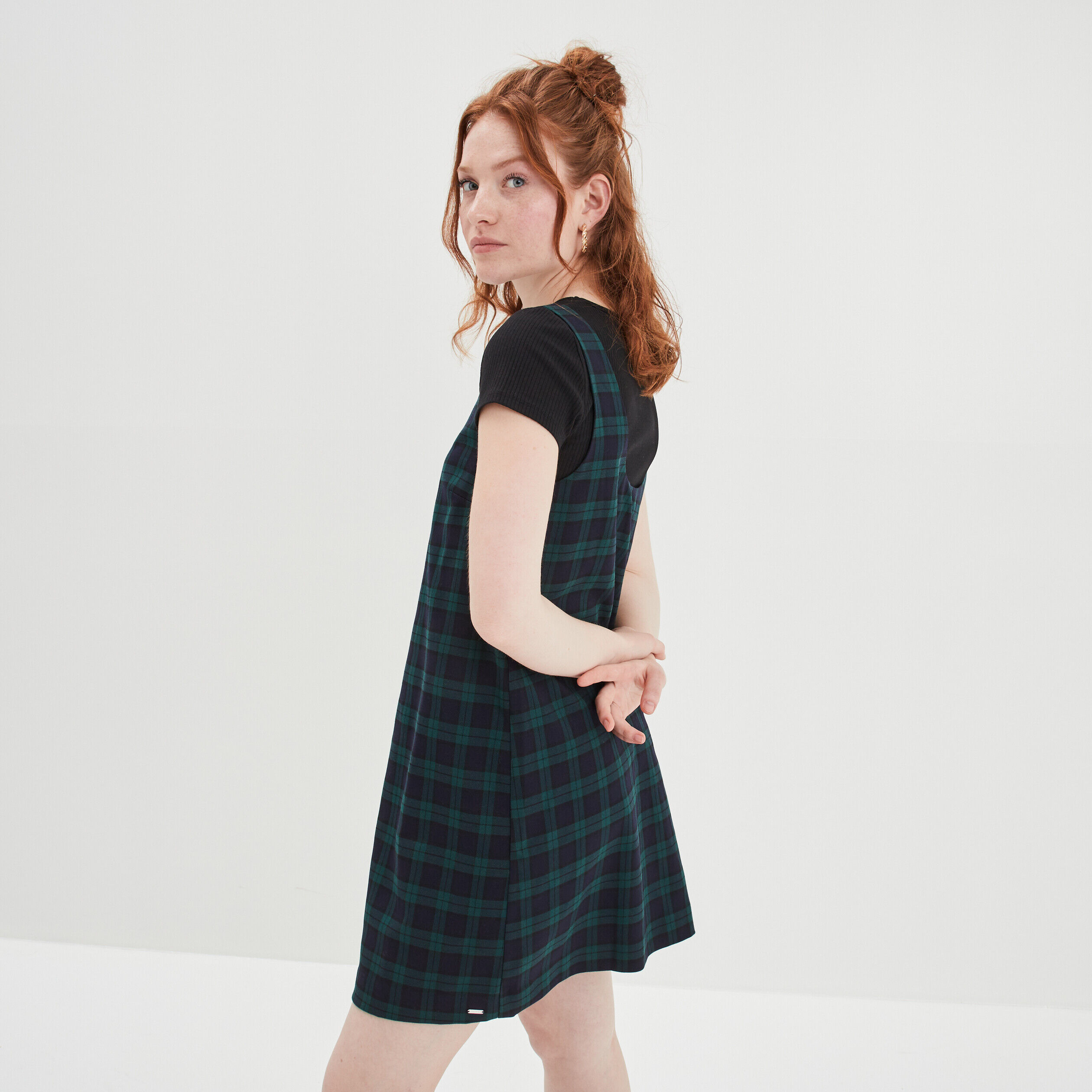 Robe chasuble droite courte bleu marine femme CREEKS