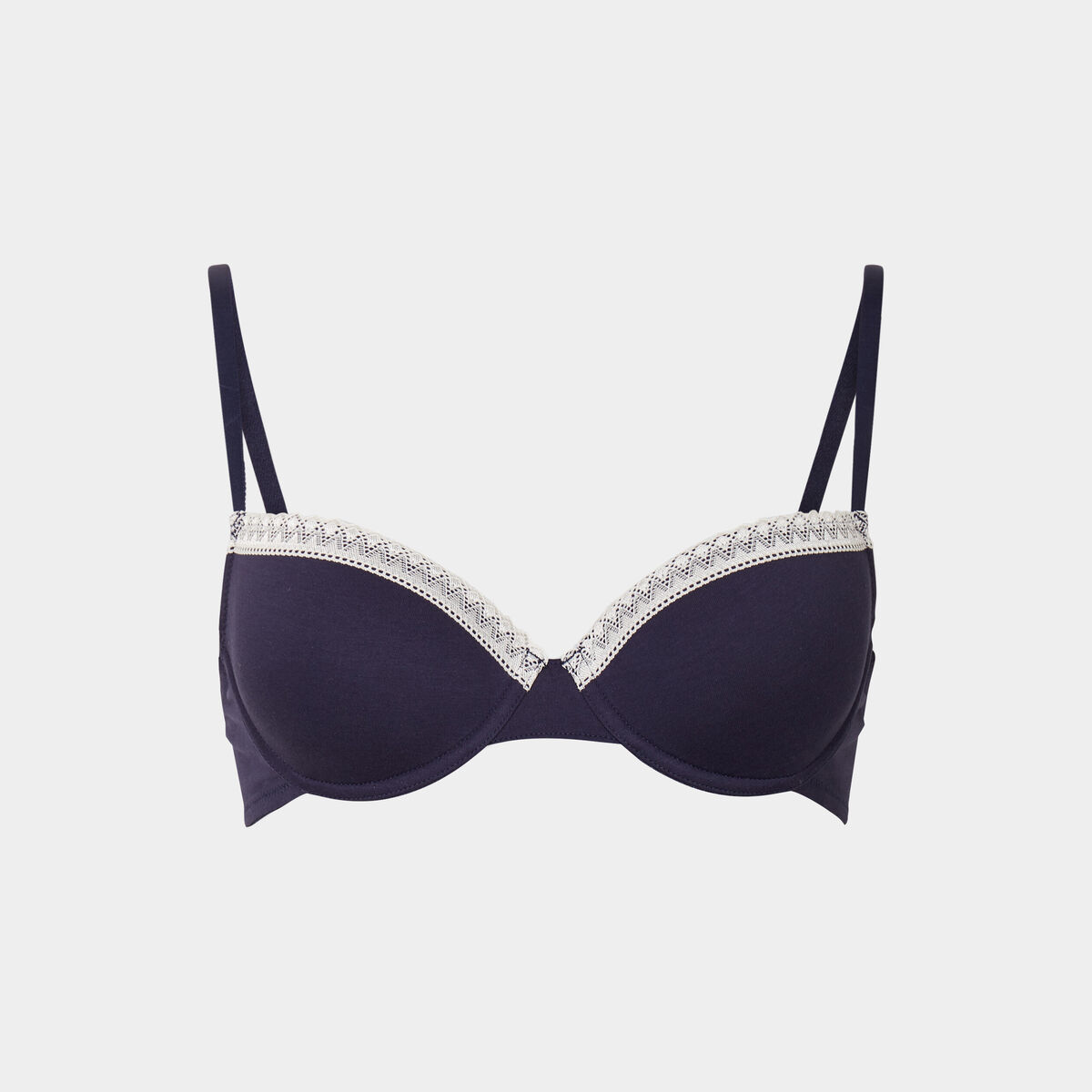 Soutien-gorge corbeille emboitant coton bleu marine femme