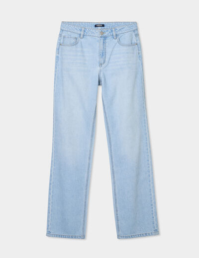 Jeans baggy taille haute coton denim triple stone femme