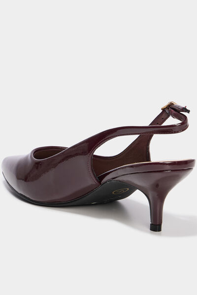 Escarpins vernis &agrave; talons bordeaux femme