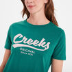 T-shirt oversize col rond coton Creeks vert foncé femme