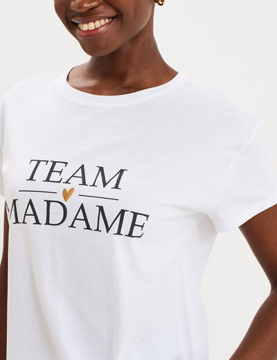 T-shirt EVJF oversize coton blanc femme