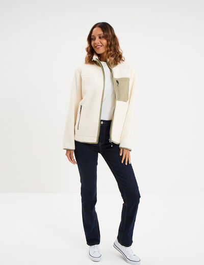 Jeans regular 5 poches coton denim brut femme