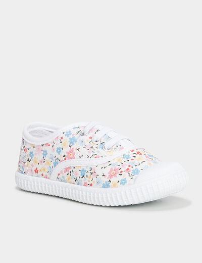 Tennis basses en toile ecru fille