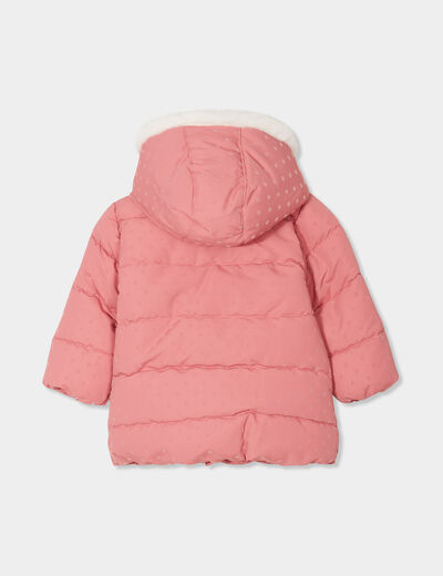 Doudoune à capuche fourrée Creeks vieux rose bébé fille