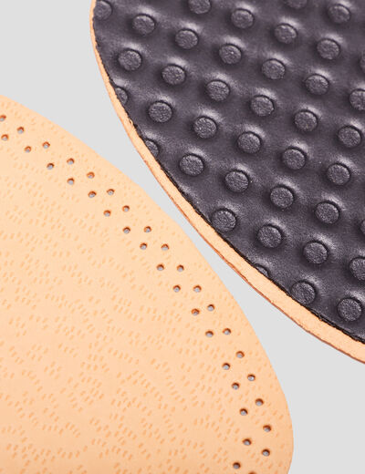 Demi-semelles cuir sur latex Tawata ivoire mixte