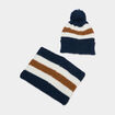 Ensemble tour de cou et bonnet bleu marine gar&ccedil;on