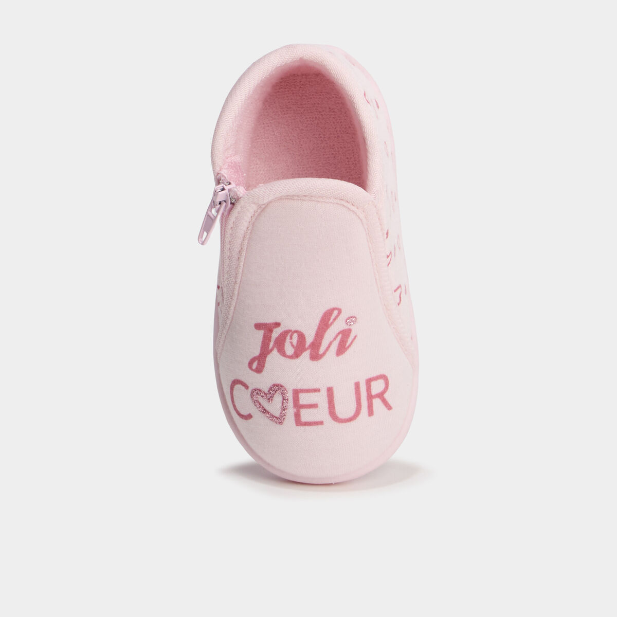Chaussons bottillons zipp&eacute;s rose b&eacute;b&eacute; fille