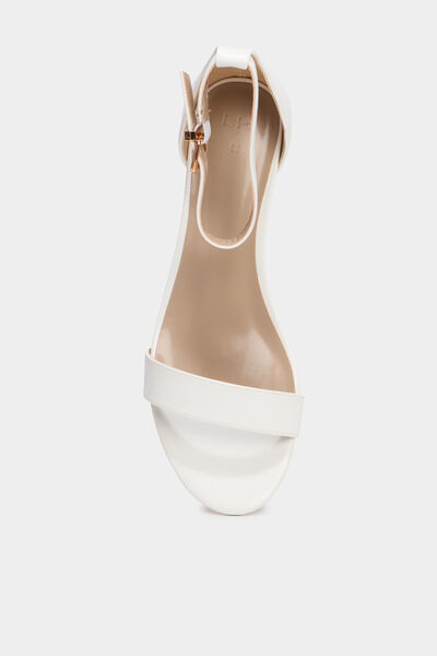 Sandales &agrave; talons blanc femme