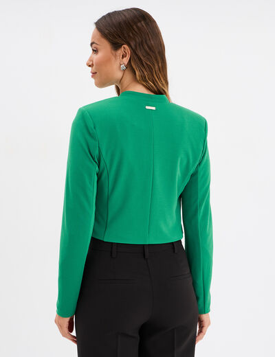 Veste boléro stretch manches longues vert émeraude femme