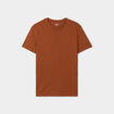 T-shirt droit en coton manches courtes marron homme