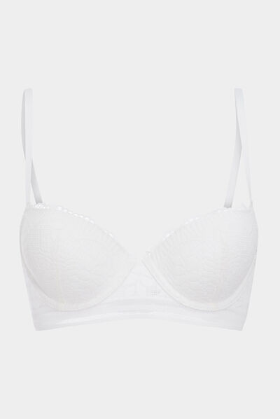 Soutien-gorge corbeille avec dentelle blanc femme
