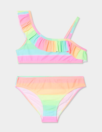 Maillot de bain 2 pièces vert canard fille