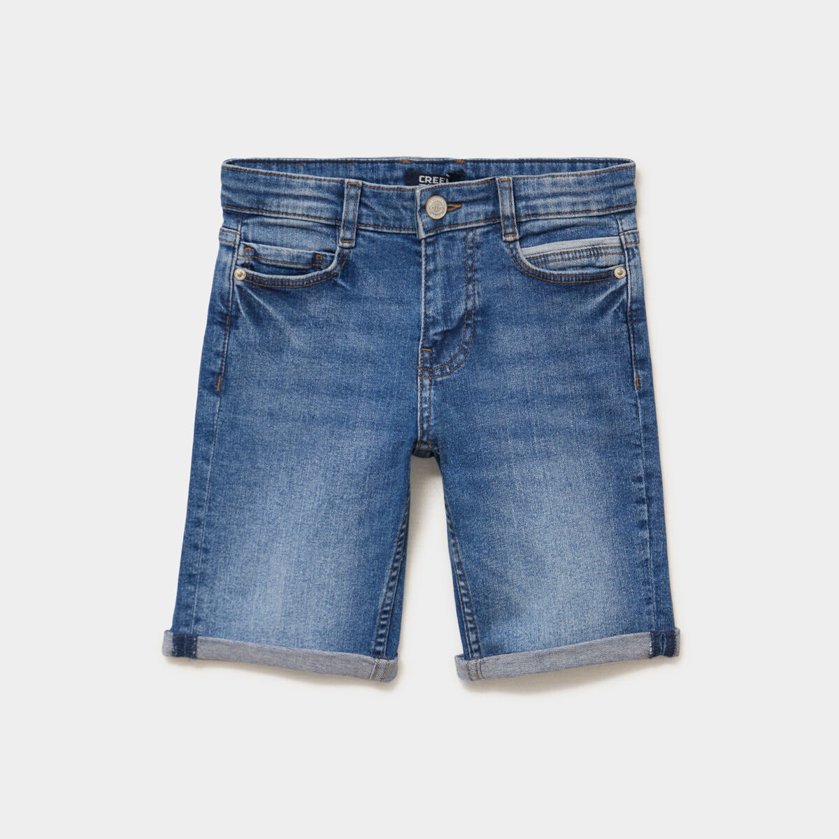 Bermuda regular en jean denim stone gar&ccedil;on