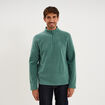 Sweat polaire col camionneur vert fonc&eacute; homme