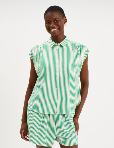 Chemise sans manches vert femme