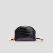 Sac en bandouli&egrave;re vernis effet croco noir femme