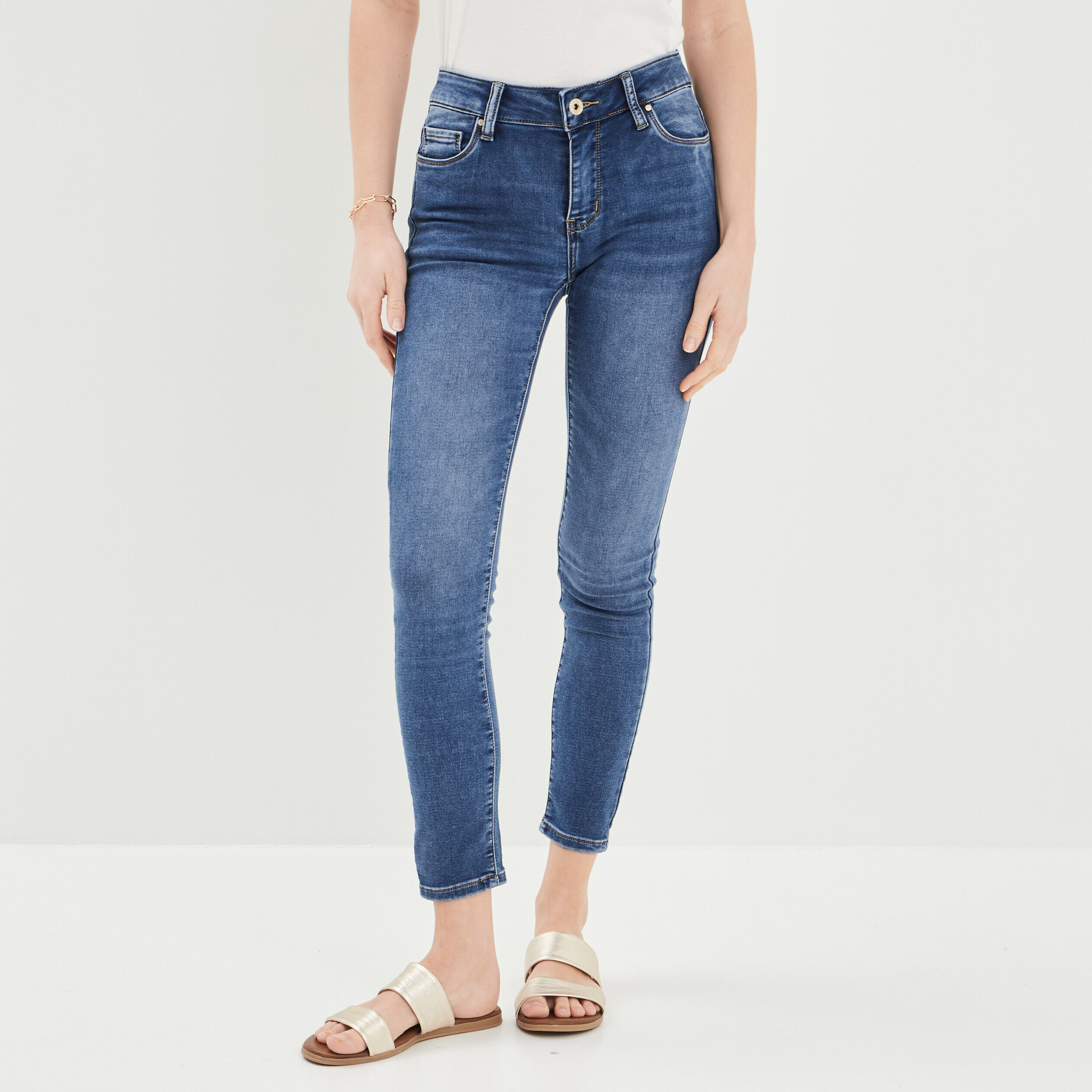 Jeans slim 7/8 ème Creeks denim stone femme CREEKS