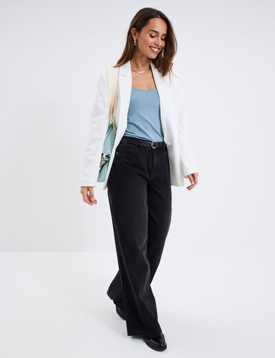 Débardeur coton bretelles réglables gris femme