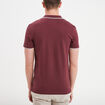 Polo manches courtes bords contrastés prune homme