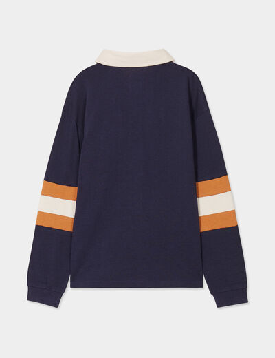 Polo manches longues coton Creeks bleu marine garçon