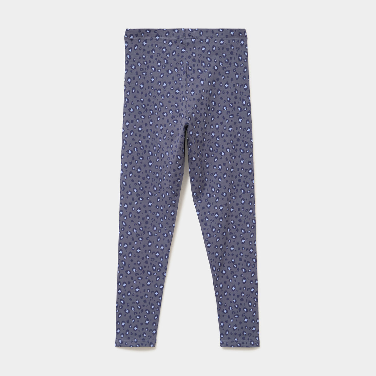 Legging taille &eacute;lastiqu&eacute;e coton bleu gris fille