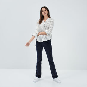 Blouse manches 3/4 beige femme
