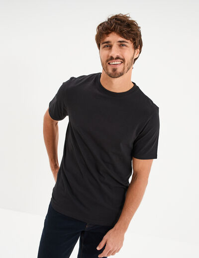 T-shirt slim stretch manches courtes noir homme