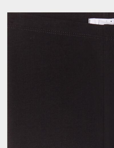 Legging 3/4 coton taille élastiquée noir fille