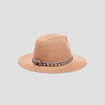 Chapeau Fedora tressé sable femme