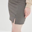 Jupe courte droite avec fente beige femme