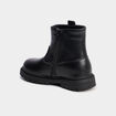 Bottines crantées avec clous coeurs noir fille