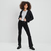 Sweat cropped zippé à capuche Liberto noir femme