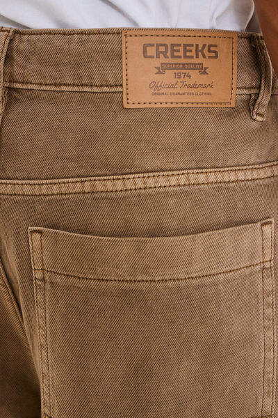 Jean large baggy 5 poches vert kaki homme