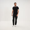 Polo slim manches courtes stretch noir homme