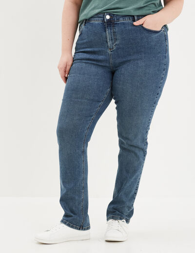 Jeans regular taille haute denim dirty femme grande taille